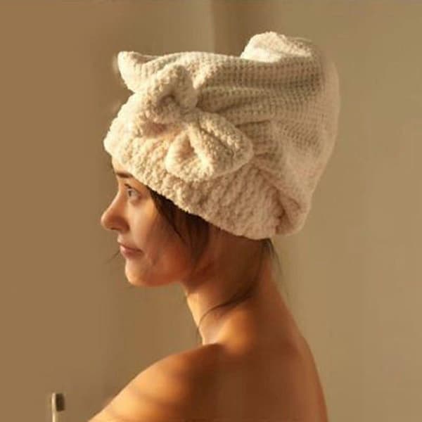 Snabbhårtorkande badhandduk Spa Bowknot Wrap Handduksmössa Badrumstillbehör Tjocka mössor för kvinnor Designer Duschmössa