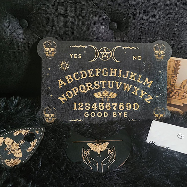 Wooden Divination Pendulum Board, Engraved Magic Board Ouija Boa 1