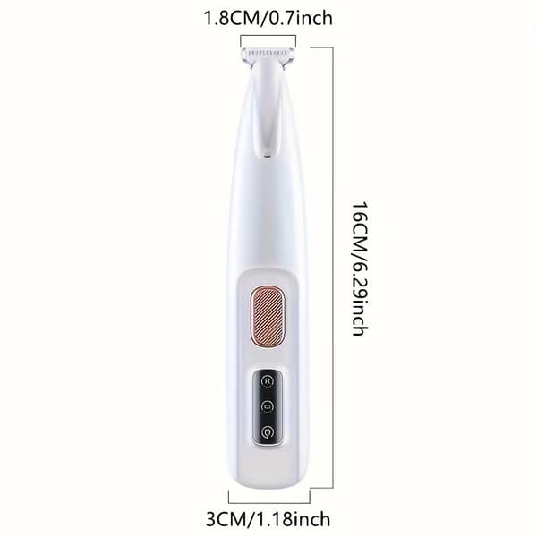 This silent pet hair trimmer features USB charging, an LED light, and multifunctional clippers suitable for paws, eyes, ears, and face.