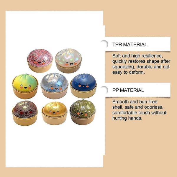 Dumpling Squishy, Dumpling Squishy Mystery, 4 tommer Jumbo Dumpling Stressball, Myk Deig for Voksne for Dekompresjon G