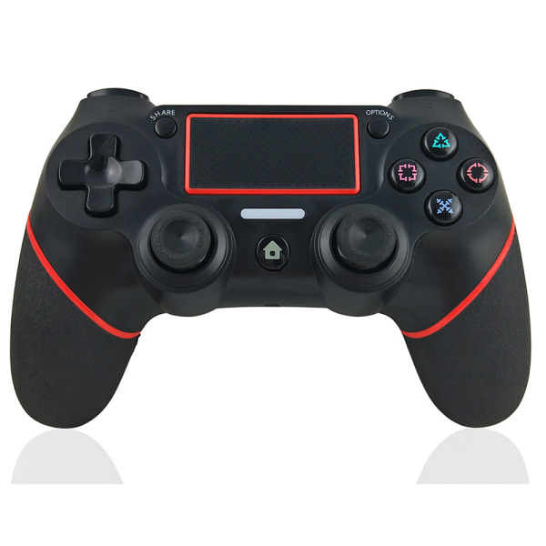 PS4 Controller Trådlös Controller Gamepad med Dual Vibration och 3,5 mm Jack-svart röd