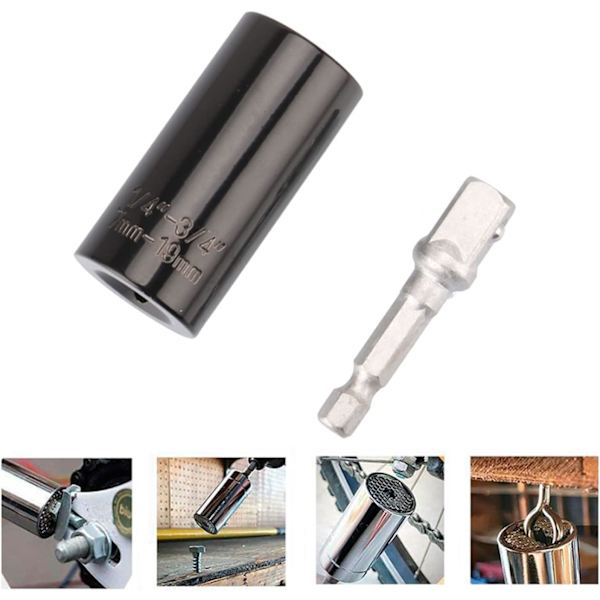 7-19mm Universal Nøglesæt Hoved Stikdåse Ratchet Bøsning Nøgle Magiske Håndværktøjer W/Adapter /Blå