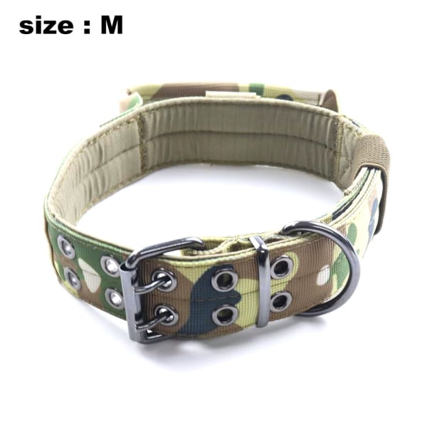 Taktiskt Hundhalsband Nylon Justerbart Halsband Militär Hundhalsband Heavy Metal Spänne Handlearmy-Army Green-M