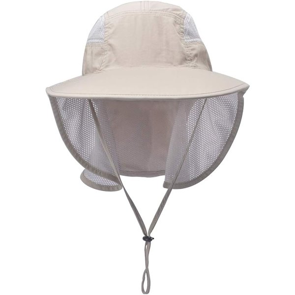 Unisex-aurinkosuojat ulkoiluun, UV-suojattu, niskaläpällä