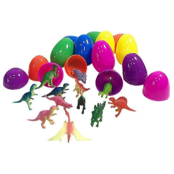 Påskeegg 12 stk Påskeegg fylt med minidinosauser og minibil