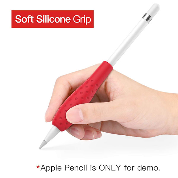 2 stk. silikoneetui kompatibel med Apple Pencil - kort sort+rød
