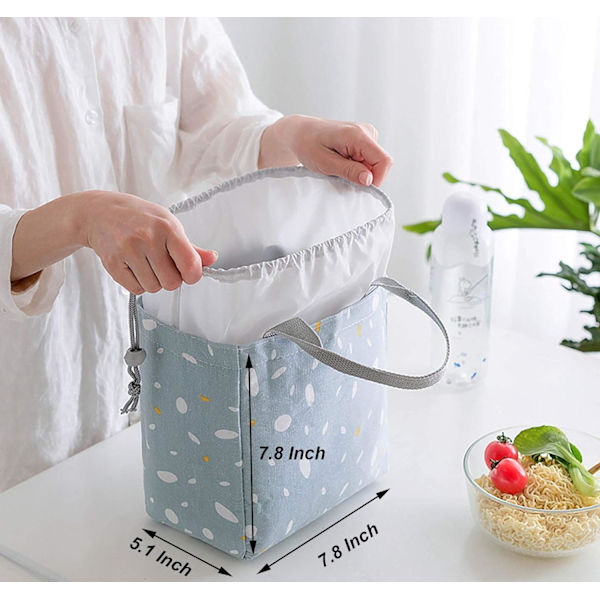 5L Rosa återanvändbar isolerad lunchväska för kvinnor, studentresor picknick och skollunchlåda (Stil 3-Rosa)