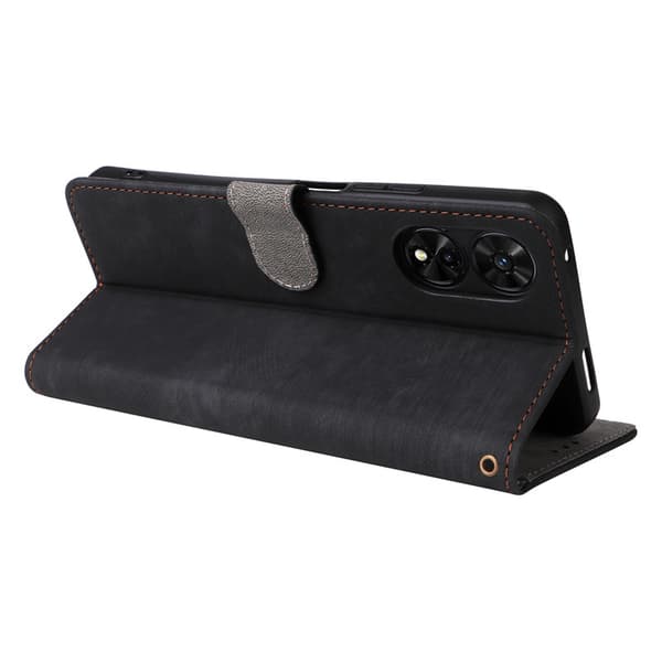 Til TCL 505 Læder Telefonetui Black