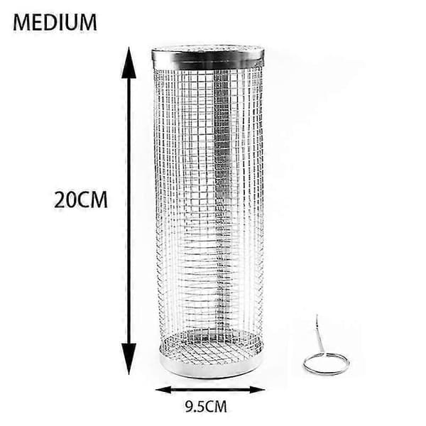30*9CM Rullende grillkurv, grillkurv, grillkurv i rustfrit stål, grilltilbehør