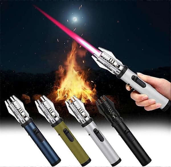 Multifunksjonell stor vindtett sveiselommelykt lighter rett flamme