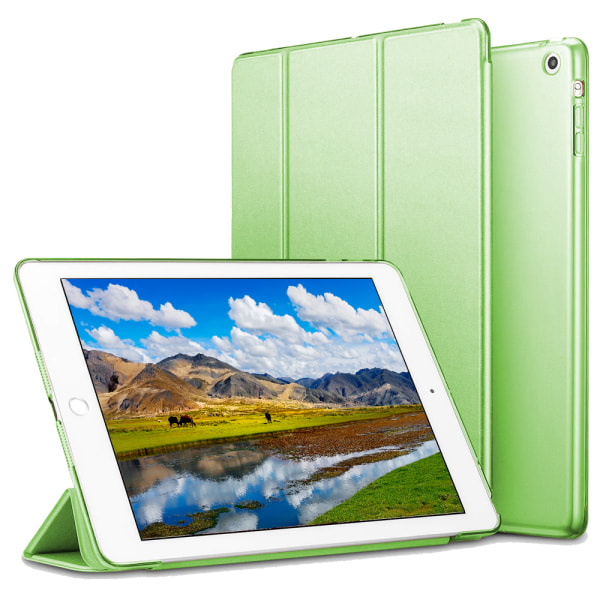 Case kompatibelt med iPad Air 2, genomskinligt magnetiskt case med matt baksida med Auto Sleep/Wake-green