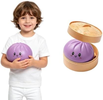 Kæmpe Dumpling Sød Squishy Stressbold, Jumbo Blød Langsomt Stigende Dumpling Stressbold, Stor Dumpling Sød Squishy, Stressaflastning Skrivebord til Konto