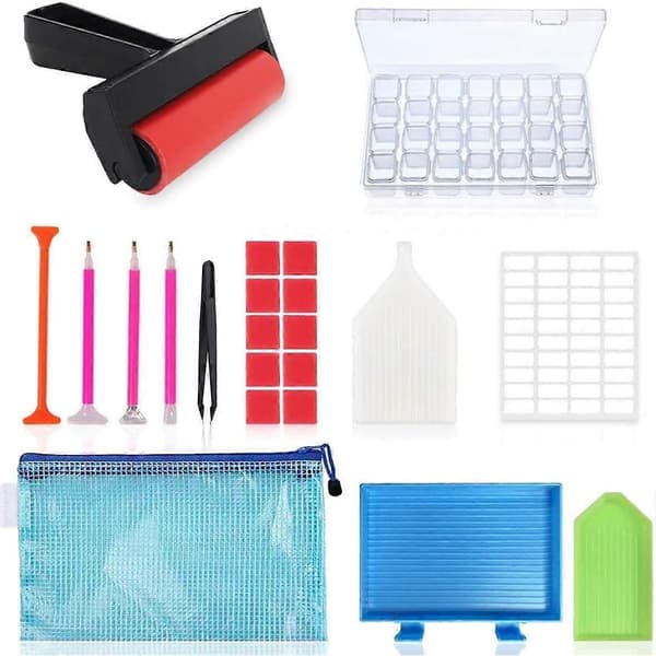 22PCS Diamantmaleri Kit Diamantbroderi Værktøj, Diamantmaleri Tilbehør Kit