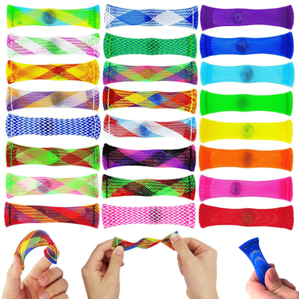 10 stk. vevde nett rør baller fidget leker Mixed colors