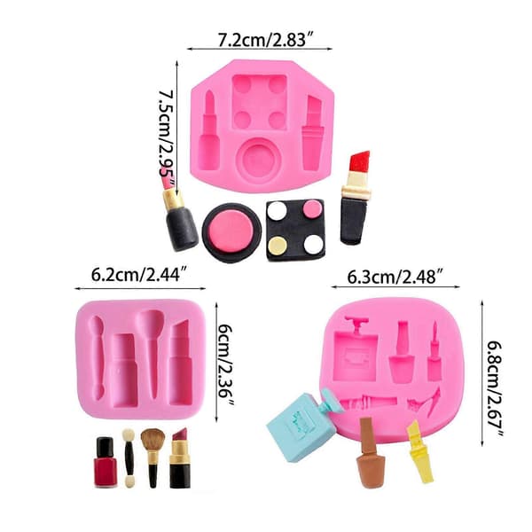 3D Læbestift og Makeupværktøj Silikoneforme Kageform Sukkerler Sæbe Makeup Chokoladeform DIY Dekorationsværktøj 3