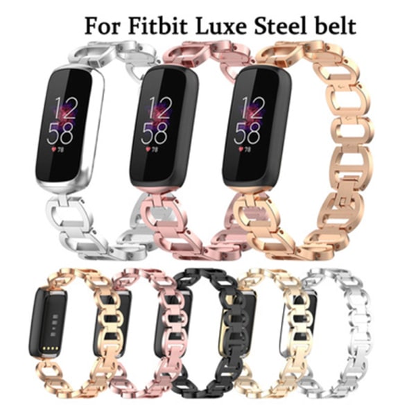 Metall smartklocka armband - roséguld. Snyggt borstat armband i rostfritt stål med raka och böjda ändar