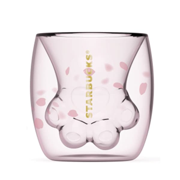 Kattklo Kopp Glas dubbelkopp Rosa glaskopp Dubbel mjölkkopp Kaffekopp Söt glaskopp