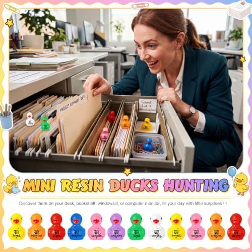 Skylety 24 st \"Tillbaka till skolan\"-present, mini-anka affirmationsstation klassrum Multicol