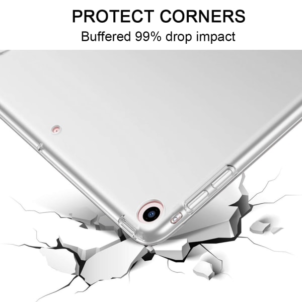 Smart case kompatibelt med iPad Air 2, genomskinligt magnetiskt case med matt baksida med Auto Sleep/Wake-silver