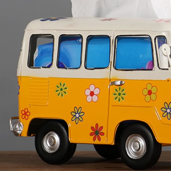 Vævæskeskrin Retro Bus Form Vævæskespender Æskeholder til Hjem Værelse Kontor Brug