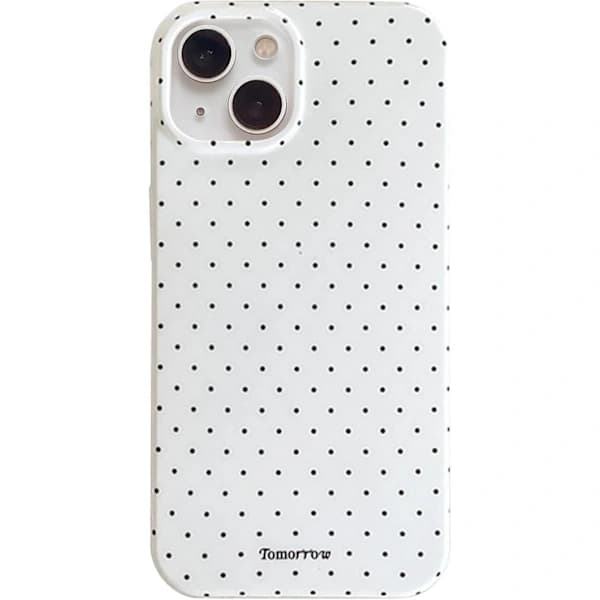 inewateri iPhone 13/14 Case, Cute and Stylish Dotted Design, Soft TPU Ultra-Thin Protective Case, White.