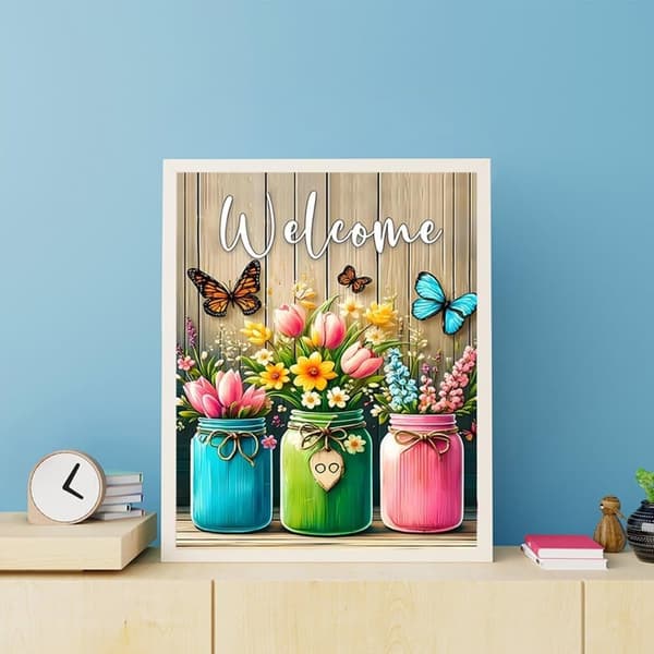 Butterfly Flower 5D Diamond Art - Bottle Shape for Beginners, Full Round Beads, DIY Home Decor 30x40 cm