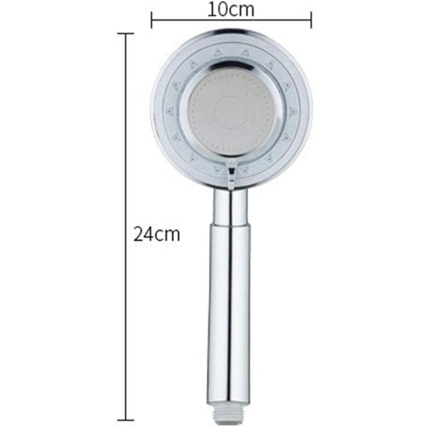 Dusjhode Anti-kalk Dusjhode Aluminium Metall Håndholdt Instrument Høy Temperatur Dusjhode-24*10*3cm_sølv