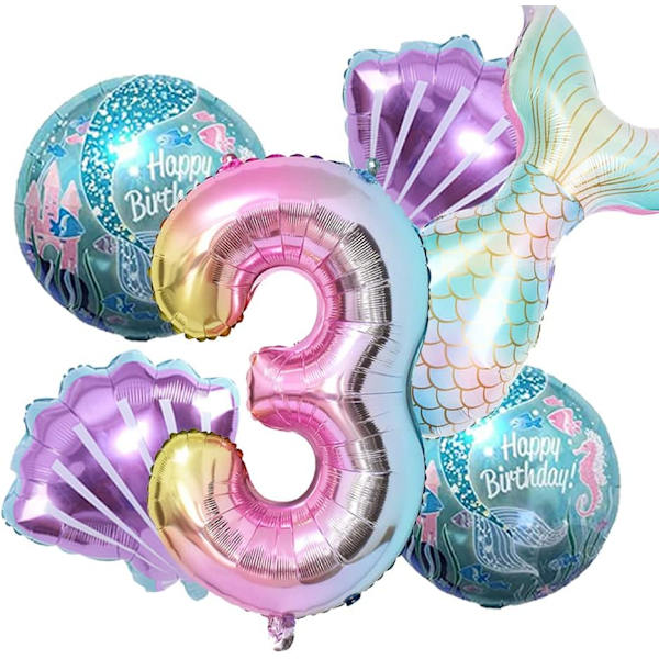 Sjöjungfru födelsedag dekoration sjöjungfru ballonger kit hav ballong sjöjungfru folie ballong sjöjungfru svans ballonger för flickor sjöjungfru fest