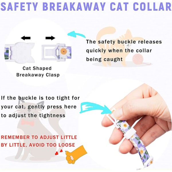 AirTag Cat Collar - Kattungehalsband med silikonhållare - Lättvikts GPS-spårare med klockor och blomsterberlock Blå