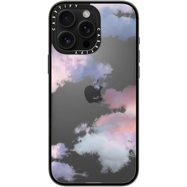 Kompakt iPhone 16 Pro Max Deksel [Lettvekt / 1,2 m 2X Militær Grad Fallbeskyttelse/Slank] - Kirsebær - Klar Svart Clouds iPhone 16 Pro Max