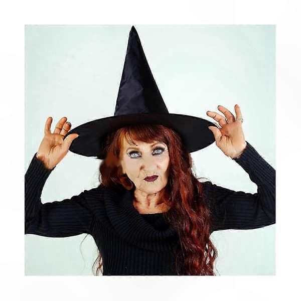 Svarte heksehatter til Halloween, 10-pakning festdekorasjoner