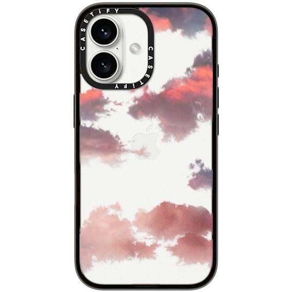 Kompakt iPhone 16 Pro Max Deksel [Lettvekt / 1,2 m 2X Militær Grad Fallbeskyttelse/Slank] - Kirsebær - Klar Svart Clouds (Red) iPhone 16