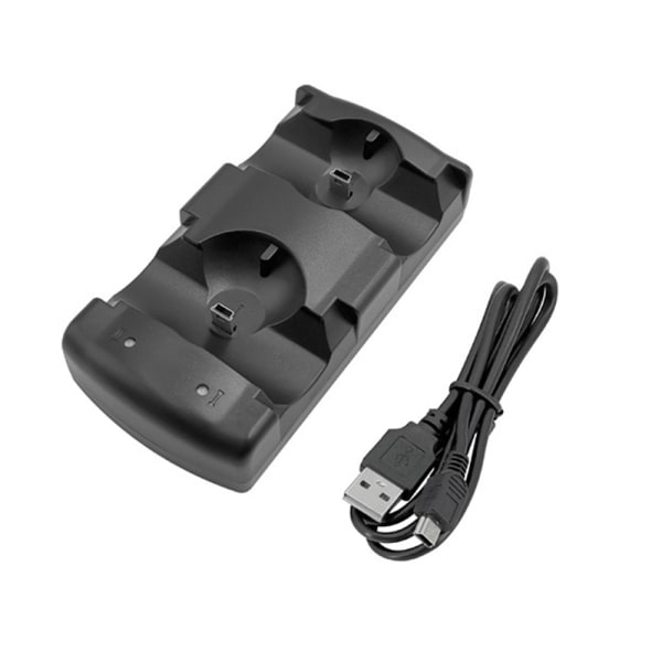 3 Controller-opladningsstation 2 i 1 med LED-indikator Kompatibel med Playstation PS3/MOVE-controller
