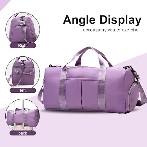 Reise Duffel Tote Bag, Vanntett Foldbar og Utvidbar Weekender Bag for Svømme Sports Gym Bag