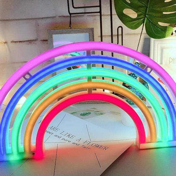 Neon Rainbow Light, Led Rainbow Neon Light för väggdekor,  för sovrum, söt färgglad Rainbow Led-skylt för flickrum, sovsal, fest, bröllop