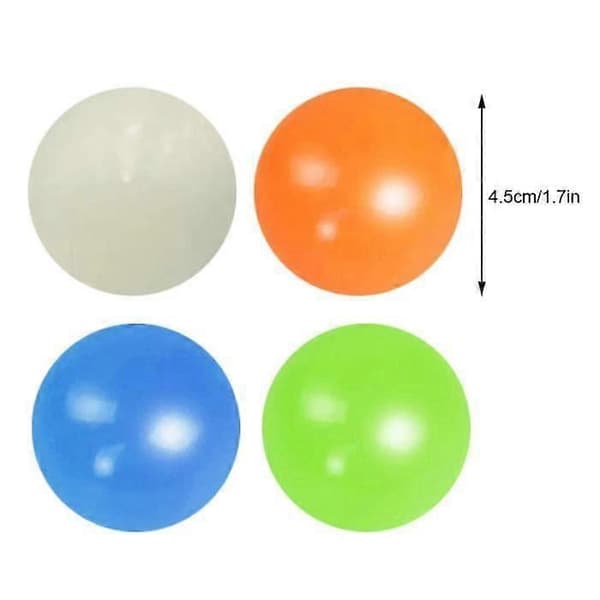 Pakke med 8 Globbles Klæbrige Bolde, Loft Klæbrig Bold, Fluorescerende Stressbolde, Klæbrige Vægbolde