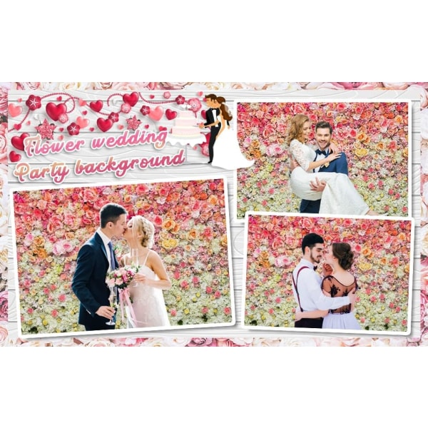 Blomster væg baggrund 7x5ft farverige roser blomst hav floral fotografering baggrund til bryllup brud bruser jubilæum baby