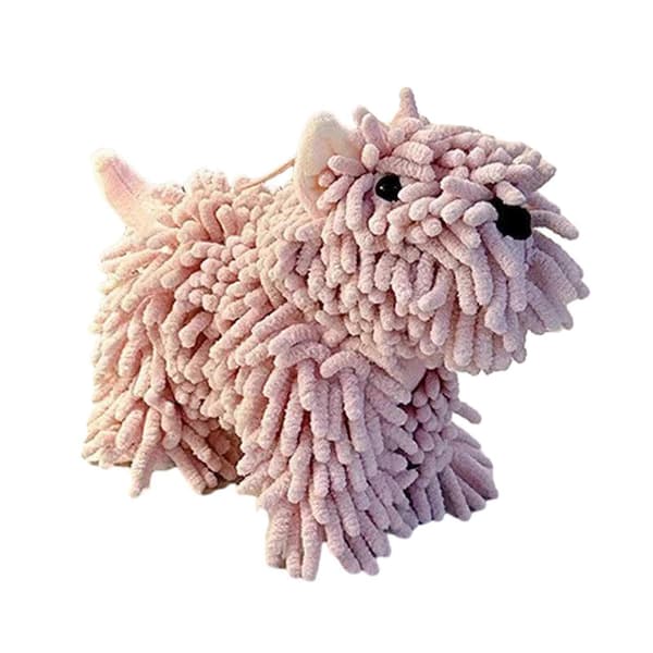 Chenille Håndklæde til Hvalpe – Sød Hundeform & Absorberende – til Badeværelse, Køkken, Hænder, Multifunktionelt Pink