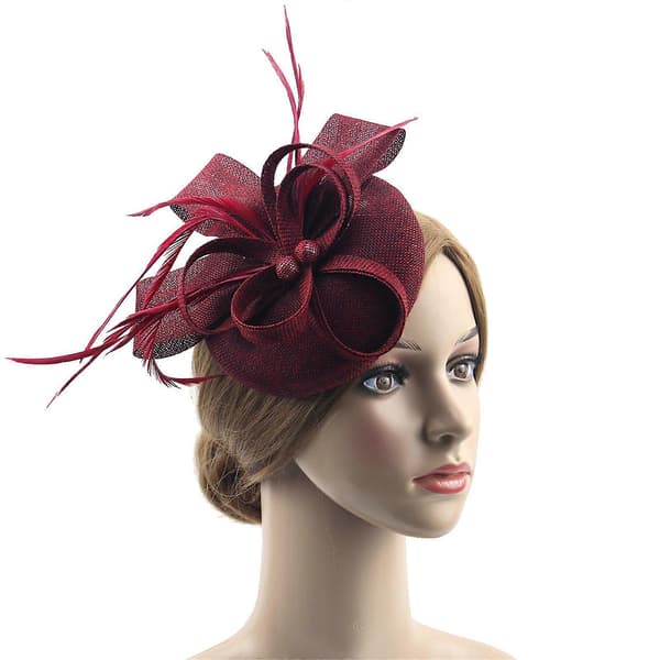 Fascinator og hårnålssæt til kvinder med perledekoration, elegant hårtilbehør til bryllupper og temafester Champagne