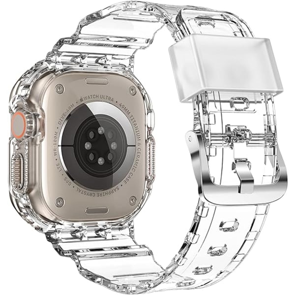 Kompatibel med Crystal Clear Apple Watch Remme, 41mm 40mm 38mm med Bumper Case til Mænd Kvinder Jelly Sport Case og Rem