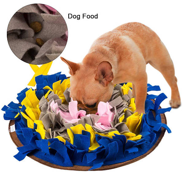 Snuffelmatta för hundar, liten/stor hundträningsplatta, nosarbete filt, halkfri husdjursaktivitetsmatta - blå