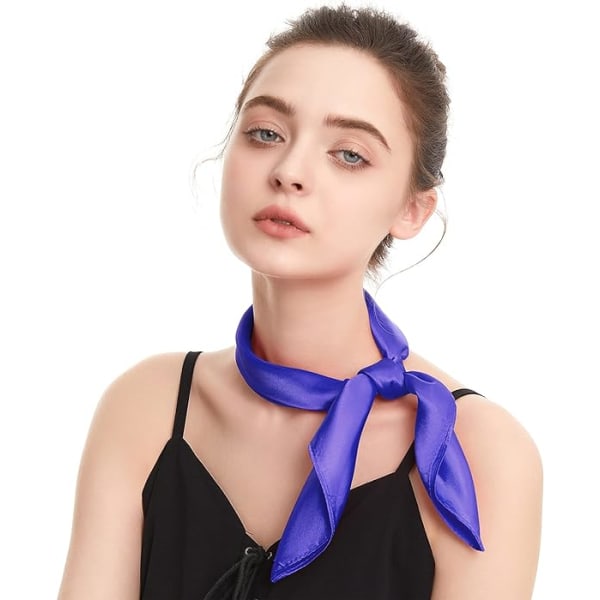 Silkefølelse Skjerf Kvadratisk Chiffon Skjerf Ensfarget Bandanas Retro Skjerf for Kvinner Hals Skjerf Veske Skjerf