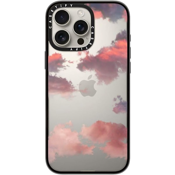 Kompakt iPhone 16 Pro Max Deksel [Lettvekt / 1,2 m 2X Militær Grad Fallbeskyttelse/Slank] - Kirsebær - Klar Svart Clouds (Red) iPhone 16 Pro Max
