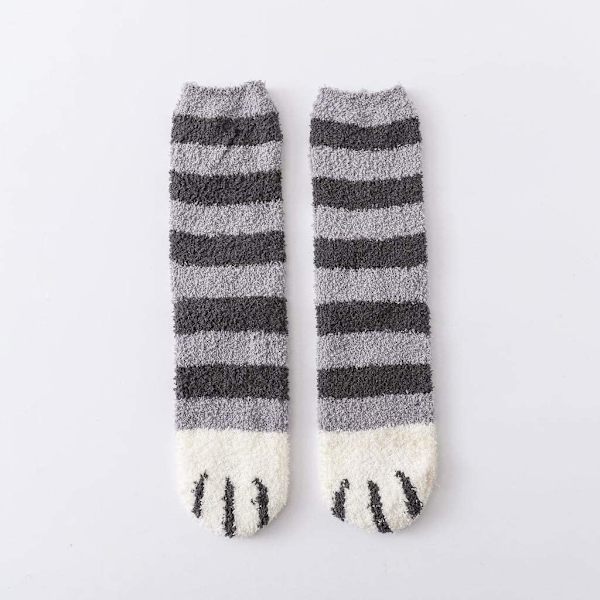Fluffy Cat Socks with Cat Paws, 6 Different Pairs 261