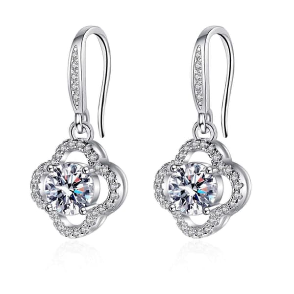 Sølv Hoop Loop Dangle Øreringe, Cubic Zirconia med Dangle Drop Ørering Smykker, til Kvinder Piger Kone Mor Datter