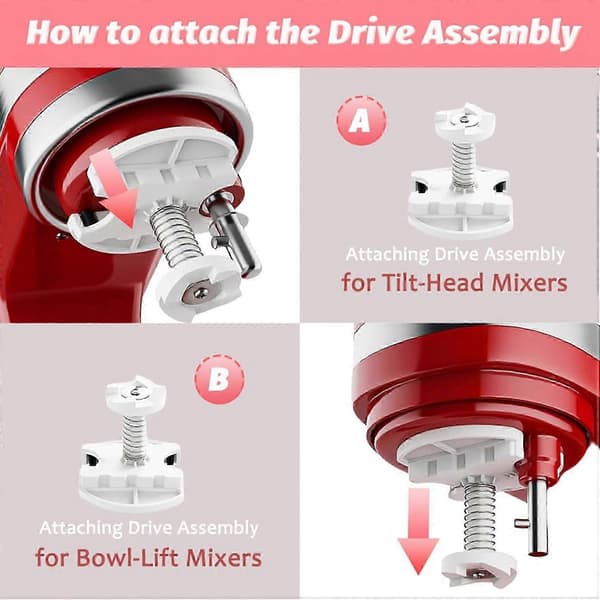 Deler til iskremmaskin for KitchenAid, iskremsdriftfeste for KitchenAid, passer til KitchenAid iskremmaskindeler