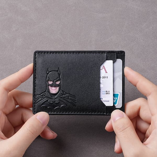 Batman Superhelt Slankt Kortetui, Læder Kortpung Med Flere Rum Til Mænd