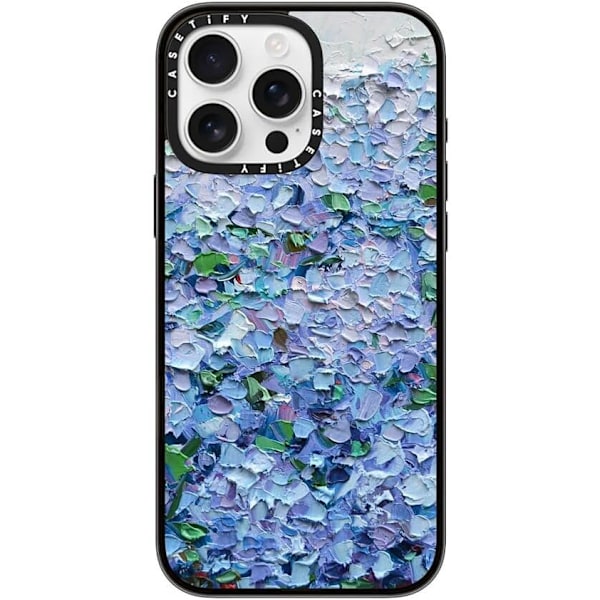 Kompakt iPhone 16 Pro Max Deksel [Lettvekt / 1,2 m 2X Militær Grad Fallbeskyttelse/Slank] - Kirsebær - Klar Svart Nantucket Blue Hydrangeas iPhone 16 Pro Max
