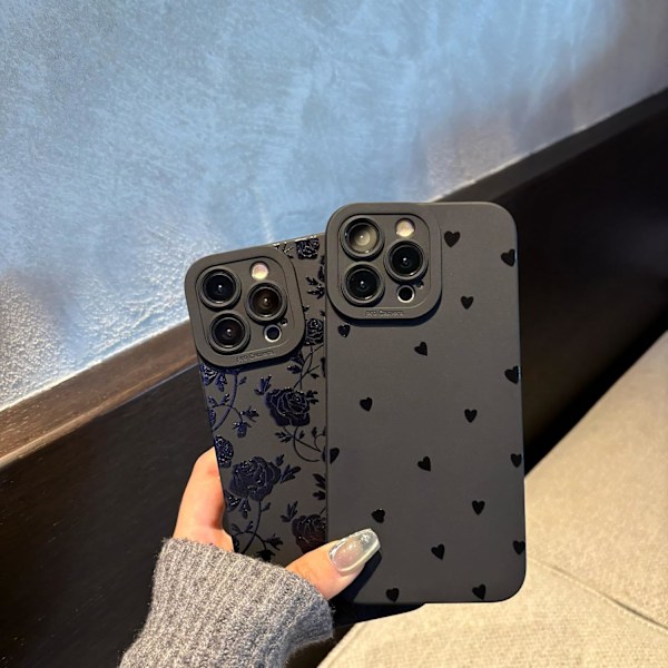 iPhone 16 Pro Max Skal 6,9 tum 2024, Estetisk Hjärtan Print iPhone 16 Pro Max Skal för Kvinnor Flickor Män, Silikon Skyddande Telefonfodral för iPhone Hearts iPhone 12 Pro Max