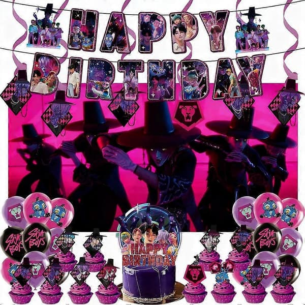 Demon Hunter Bursdagsfestdekor - Kpop-tema Bannersett - Guttefeiring